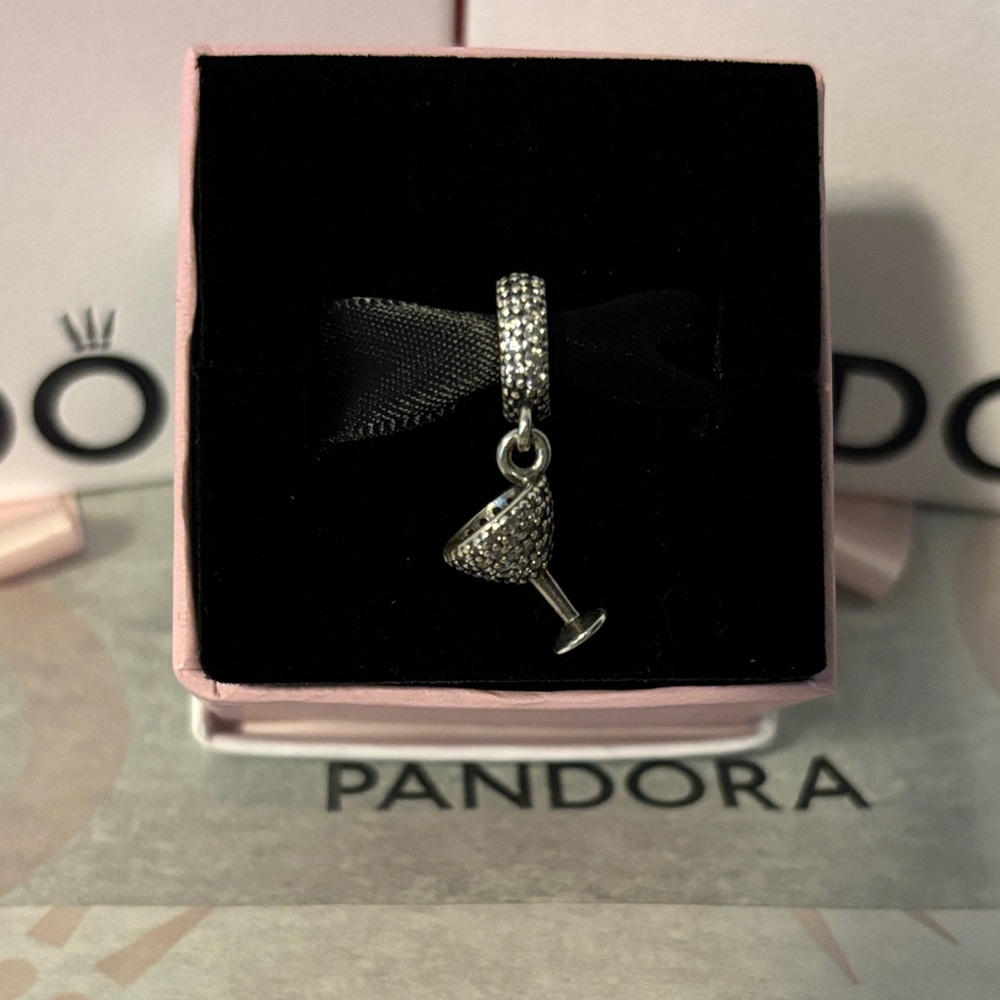 Pandora Silver Cocktail Glass Charm
